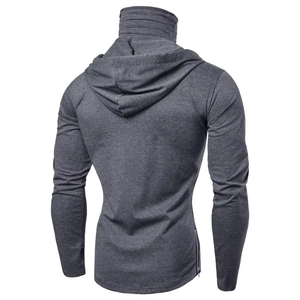 2025 Winter Embroidered Solid Mens Gym Hoodie with Large Mask Casual Spliced Long Sleeve Sweatshirt - Product Image 3