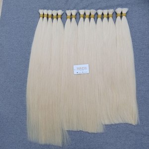 Color Rubio a granel Natural recto bebé vietnamita Super doble dibujado extremo grueso 100% Remy Virgen Vietnam extensiones de cabello humano - Product Image 1