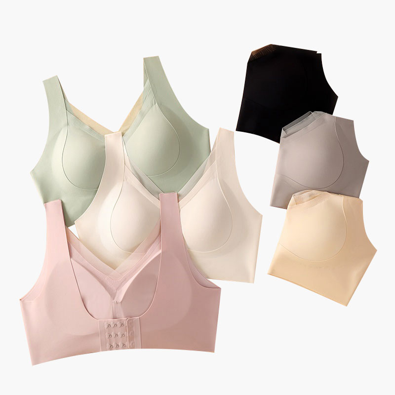 In Stock Comfortable Seamless Posture Corrective Bras for Women Plus Size Mesh One-Piece Wireless Push up Everyday Bra