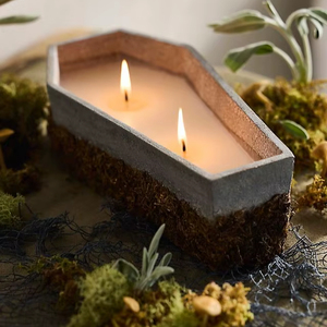 Vela perfumada en forma de ataúd de Halloween ecológica, vela de arena decorativa gótica para regalos espeluznantes para el hogar, uso para vacaciones - Product Image 1