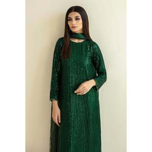 Sheer Embroidered <b>Net</b> <b>Fabric</b> with Sequins SF-386 - Product Image 3