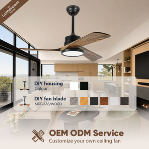 42 Inch Solid Wood <b>Ceiling</b> Fan with <b>Light</b>, APP and <b>Remote</b> <b>Control</b>, Downrod Mount Reversible Quiet DC Motor - Product Image 3