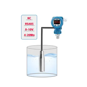 حساس مستوى المياه غاطس IP68 بمعدل وقفص منخفض جدًا 4-20 مللي أمبير RS485 مستشعر مستوى المياه غاطس حساس مستوى جهاز إرسال مضاد للانفجار