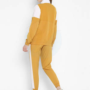 ชุดลำลอง2ชิ้นสำหรับผู้หญิงชุดวอร์มคอตั้งวัสดุทนทานสำหรับฤดูใบไม้ผลิฤดูร้อน - Product Image 3