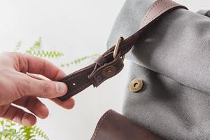 Sac à dos de luxe en cuir et toile, décontracté, vintage, pour les voyages en plein air, l'école, l'ordinateur portable, grande capacité, écologique, fabriqué en usine LCBP-0184 - Product Image 6