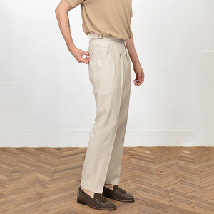 Pantalones de vestir informales cómodos para hombres-Precio de servicio OEM de ajuste regular ligero transpirable de color personalizado de alta calidad - Product Image 2