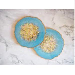 Ensemble de sous-verres en résine faits à la main, sous-verres en époxy personnalisés pour la décoration de table basse, protection des boissons et esthétique moderne de la maison - Product Image 2