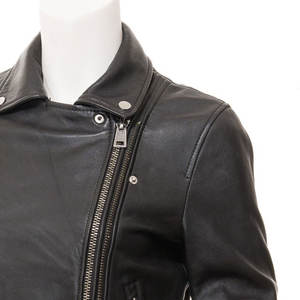 Women's Fully Lined Zip Front Lambskin Leather <b>Jacket</b> Breathable Satin <b>Racer</b> Style Streetwear Elegant Look Waterproof - Product Image 2