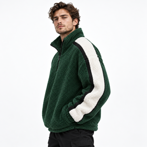 <b>Men</b> Polar <b>Fleece</b> <b>Sherpa</b> <b>Jacket</b> Features Cozy Material Loose Fit And Comfortable Warmth For Casual Travel And Cold Weather Outfit - Product Image 3