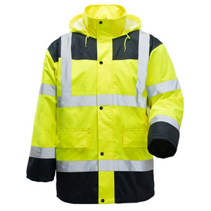 Chaqueta protectora de seguridad reflectante impermeable de alta visibilidad de alta calidad 300D Oxford ropa de trabajo recubierta de PU ropa de lluvia de alta visibilidad - Product Image 1