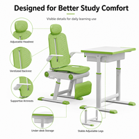 Ensemble bureau et chaise pour enfants réglables en hauteur, table d'étude ergonomique pour enfants, station d'apprentissage pour étudiants, mobilier pour l'école, la maison et la chambre