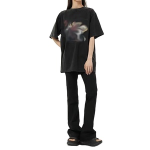 Camiseta lavada vintage de gran tamaño con logotipo personalizado, camiseta vintage personalizada con diseño de algodón, camiseta de verano para mujer para hombre - Product Image 2