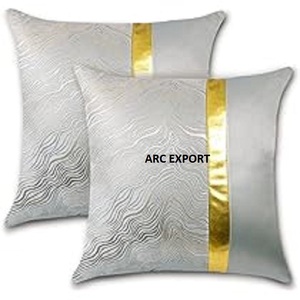 Design élégant couleur blanche décoration moderne luxe perlé avec la conception de ligne de couleur or brillant pour coussin de décoration de salon - Product Image 4