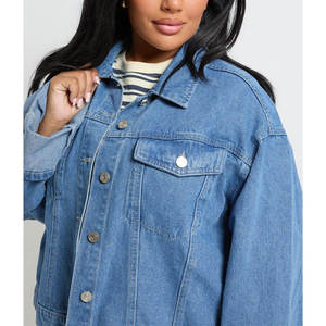 แจ็กเก็ตยีนส์โอเวอร์ไซส์สำหรับผู้หญิงเสื้อแจ็กเก็ตยีนส์มีสไตล์เทรนด์ใหม่2025 - Product Image 4