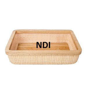 Nouveauté Panier de rangement en bois de luxe de forme arrondie personnalisé pour les fruits et légumes pour la table à manger - Product Image 2