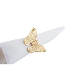 ชุดแหวนผ้าเช็ดปากดีไซน์รูปผีเสื้อสีทองสุดสร้างสรรค์ที่ใส่กระดาษทิชชู่ทำมือสำหรับร้านอาหารโรงแรมชุด4ชิ้น - Product Image 1