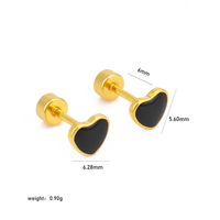 Bijoux d'amour personnalisés en gros exquis émail coeur titane acier vis dos boucle d'oreille Piercing bijoux de piercing corporel
