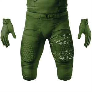 100% poliéster personalizado sublimado uniforme de fútbol americano para hombres transpirable verde aparejos sarga equipo corto Jersey delantero - Product Image 5