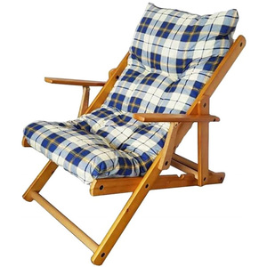 Armonia poltrona ergonomica reclinabile in tessuto Tartan blu con braccioli in legno di abete resistente 69x92x98 cm comoda sedia resistente - Product Image 1