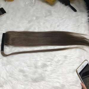 High Quality 100% Unprocessed Human <b>Hair</b> <b>Extensions</b> Double Drawn <b>Pony</b> Tail <b>Hair</b> Raw Vietnamese Human <b>Hair</b> Bundle - Product Image 3