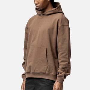 Hoodies en gros à faible MOQ, en molleton de coton épais, coupe oversize, en French Terry, à épaules tombantes, pour hommes - Product Image 3