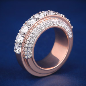 Venta al por mayor Sparking Vvs Moissanite diamante anillo corte redondo 925 Plata Hip Hop joyería compromiso anillos de boda - Product Image 5