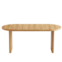 Table à manger extensible en noyer naturel avec plateau amovible pour salle à manger, cuisine, salon