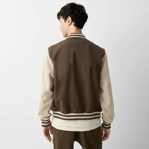 Meilleures ventes Vestes universitaires au design unique pour hommes pour l'hiver Logo professionnel imprimé laine et tissu matériel col montant - Product Image 4
