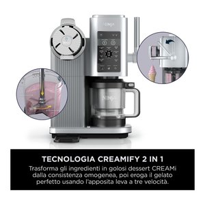 Máquina de Helados Creami Eléctrica de 800W, 13 en 1, Plateada, 0997869, para Uso en Casa, Exteriores, Hoteles y Automóviles, con Función Automática de Cuchar y Espiral - Product Image 3