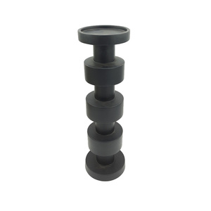 Tabletop Lighting Decoration Handmade Bulk Top Seller Wooden <b>Candle</b> <b>Pillar</b> Holder <b>Black</b> Finished For Home And Christmas - Product Image 1