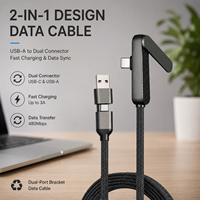 Kabel Pengisi Daya 2-in-1 Dual-Port dengan Pengisian Cepat & Sinkronisasi Data Hadiah Perusahaan Set Hadiah untuk Pria Regalo Corporativo