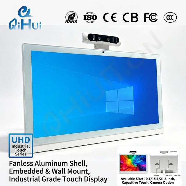 Factory OEM  Embedded 15.6 Touch All in One PC LCD Monitor Display With Adjustable Camera for Kiosk System