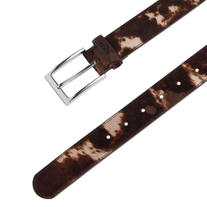 Cinturón Western con Estampado Animal de Piel con Pelo Hecho a Mano, Cinturón de Cuero 100% Real Estilo Boho con Hebilla de Piel para Jeans - Product Image 2