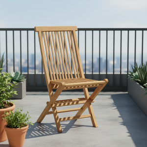 Silla Plegable de Jardín Hecha de Madera de Teca Antigua de Alta Calidad, Resistente y Duradera, Se Vende a un Precio Económico - Product Image 2