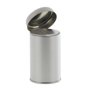 Tarros de especias 56/90 plateados de 175 ml con inserto de metal para espolvorear - Product Image 1