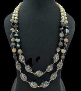 <b>Antique</b> beads mala New Indian Jewellery Crystal Beads Glass High-Quality Glass Multi Color Beads Handmade Bulk Product Necklace - Product Image 2