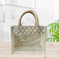 Bolsas de Yute Ecológicas al por Mayor con Asa y Ventana de PVC, Perfectas para Regalos Corporativos, Cestas de Boda y Empaques Festivos