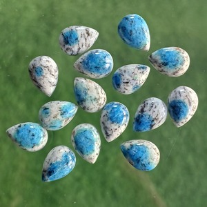 Cabochon Jaspe Naturel K2 Forme de Poire Cristal Blanc Quartz Pierres Précieuses Dos Plat Calibré Lâche pour Bijoux Fourniture en Vrac - Product Image 4