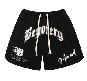 Pantalones cortos de baloncesto para hombre con sublimación de logotipo personalizado de alta calidad 100% algodón informal de doble capa de malla de 5 pulgadas con entrepierna de cintura elástica - Product Image 2