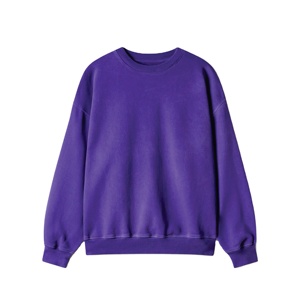 Men's Custom Printed Pullover Sweatshirt 100% Cotton Regular Fit Long Sleeve <b>Thick</b> <b>Fleece</b> Autumn Breathable OEM by HI 2026 - Product Image 2