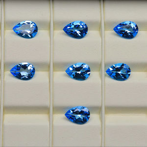Atractiva piedra preciosa de Topacio Azul suizo gemas en forma de pera piedra de Topacio Azul suizo suelta piedra de Topacio Azul facetada - Product Image 1