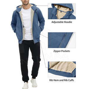 Pull à capuche en molleton lourd de qualité supérieure pour hommes Nouveau design en coton Slim Fit avec motif solide pour l'hiver - Product Image 5