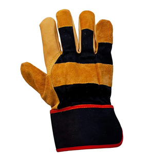 Guantes de trabajo de cuero personalizados con impresión de logotipo para trabajo industrial, construcción y mantenimiento - Product Image 3