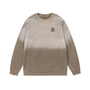 Conception respirante en gros lavage à l'acide sweat à col rond à manches longues coton thermique hommes surdimensionnés chemises de survêtement personnalisées - Product Image 4