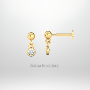 Luxe Suspendu Lunette Réglage Piercing Bijoux 10K 14K 18K Or VVS DEF Réel et Laboratoire Diamants GIA IGI Certifié En Gros - Product Image 1