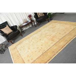 Alfombra turca de lana clásica Beige de 6,5x9,7 pies, diseño de retazos para entrada, sala de estar, dormitorio, alfombra lateral Rectangular de látex - Product Image 2