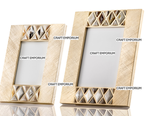 Marco de Fotos Ecológico Hecho a Mano con Incrustaciones de Hueso Natural/Teñido en Latón, Diseño Intrincado de Lujo para Decoración del Hogar u Oficina - Product Image 6