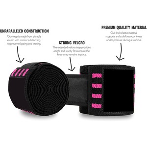 Custom <b>Compression</b> Elastic Support <b>Knee</b> Wraps for Cross Training Gym Workout Fitness Powerlifting <b>Knee</b> Wraps - Product Image 3