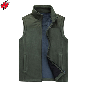 Vente en gros gilet polaire double couche vintage grande taille coupe-vent vêtements d'extérieur décontractés avec fermeture éclair gilet d'hiver respirant - Product Image 1