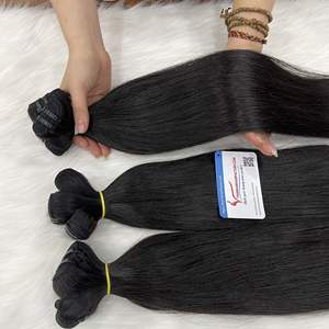 ผมต่อจากมนุษย์ผมตรงธรรมชาติแบบ100% ผมทอสไตล์เวียดนามขนาด14-16นิ้วแบบผูกด้วยมือ - Product Image 1